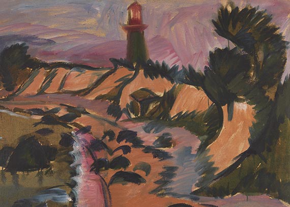 Ernst Ludwig Kirchner - Fehmarnküste mit Leuchtturm