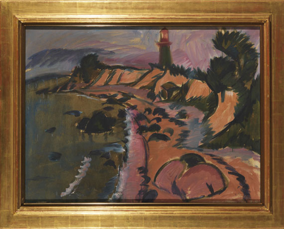 Ernst Ludwig Kirchner - Fehmarnküste mit Leuchtturm - Cornice