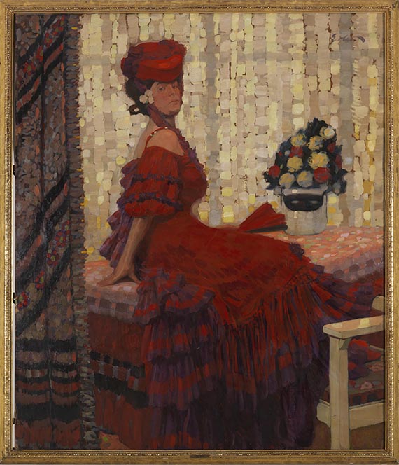 Fritz Erler - Domino (Dame in Rot) - Cornice