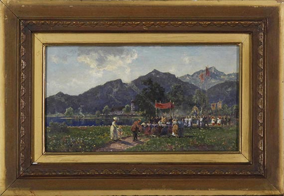 Joseph Wopfner - Prozession am Walchensee - Cornice