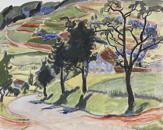 Erich Heckel - Straße in der Landschaft