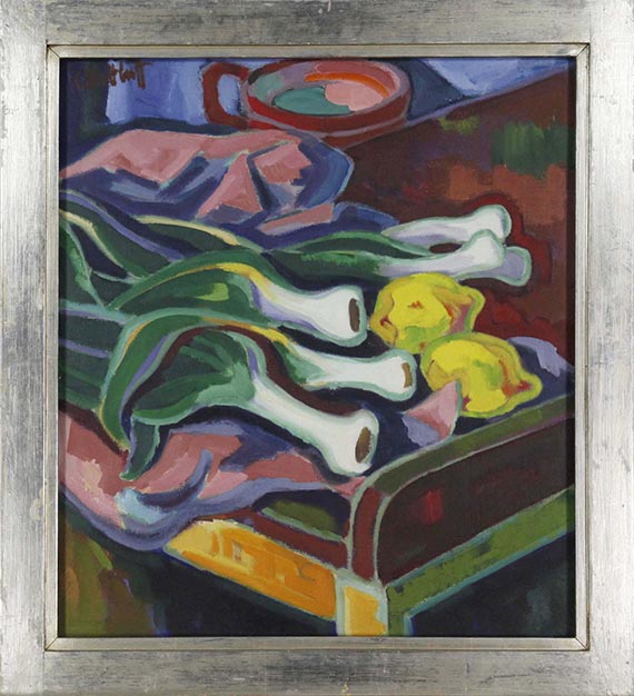 Karl Schmidt-Rottluff - Stillleben mit Porree - Cornice