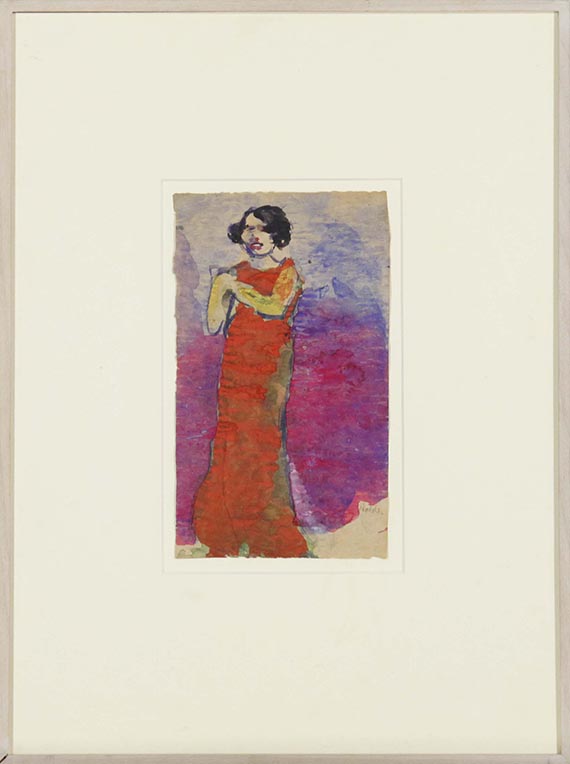 Emil Nolde - Diseuse mit rotem Kleid - Cornice