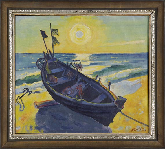 Hermann Max Pechstein - Boot bei aufgehender Sonne - Cornice