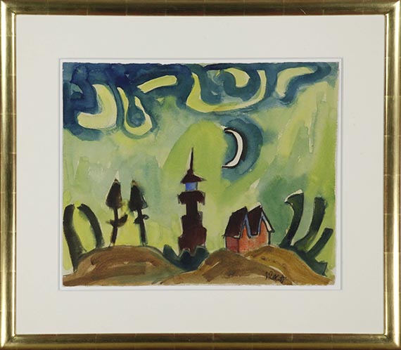 Karl Schmidt-Rottluff - Leuchtturm mit Mondsichel - Cornice