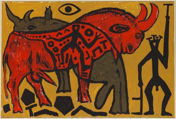 A. R. Penck (d.i. Ralf Winkler) - Stier und Nashorn verrückt