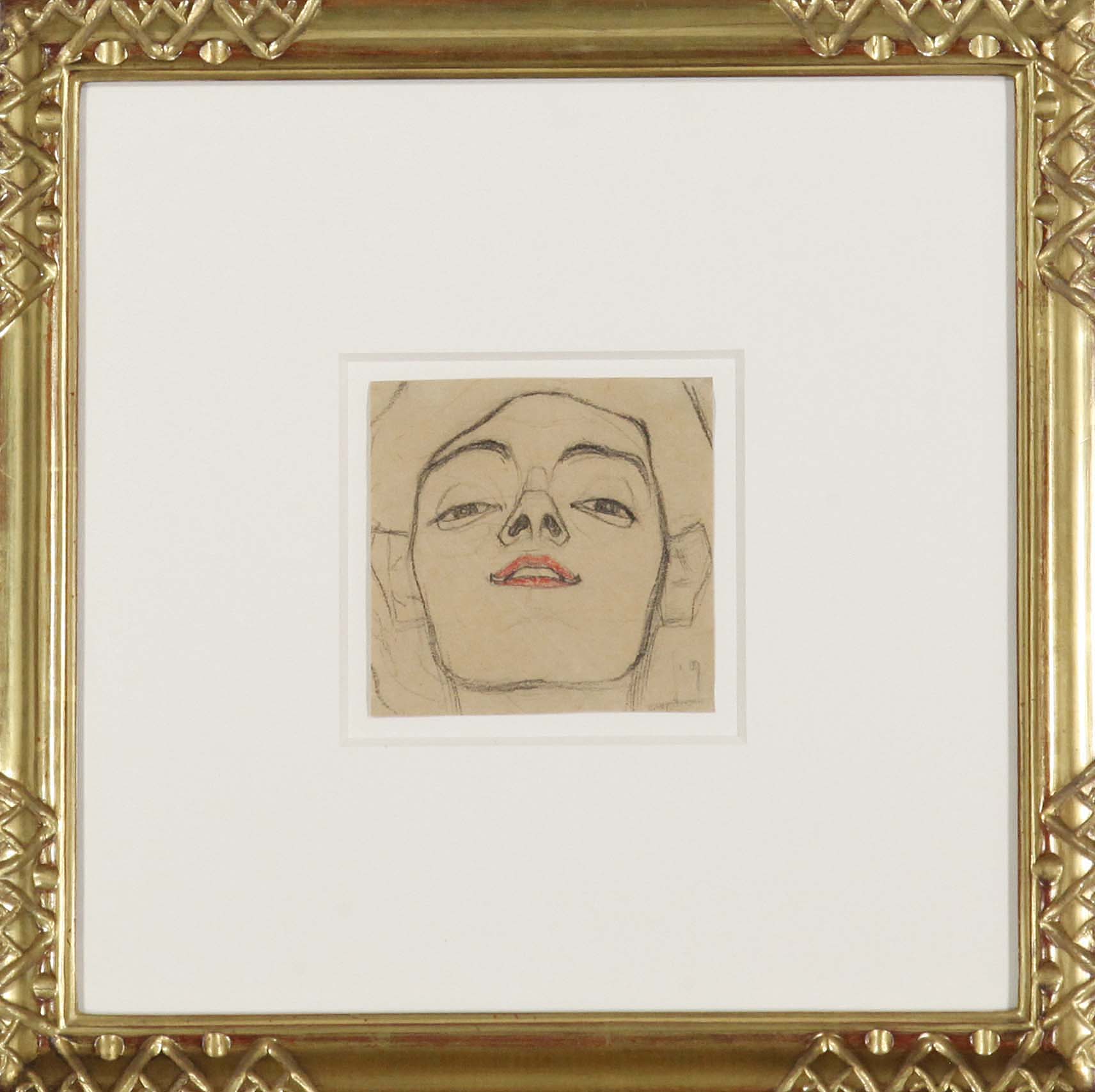 Egon Schiele - Kopf einer jungen Frau, von unten gesehen - Cornice