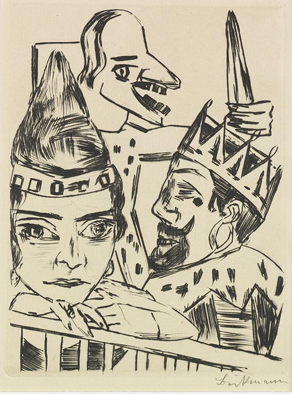 Max Beckmann - König Jerum und seine Frau die Prinzessin, aus: Fanferlieschen Schönefüßchen, Bl. 2