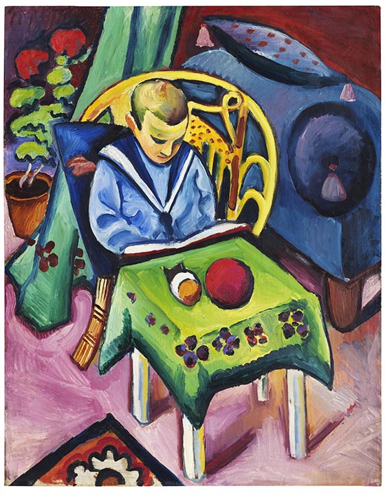 August Macke - Junge mit Buch und Spielsachen