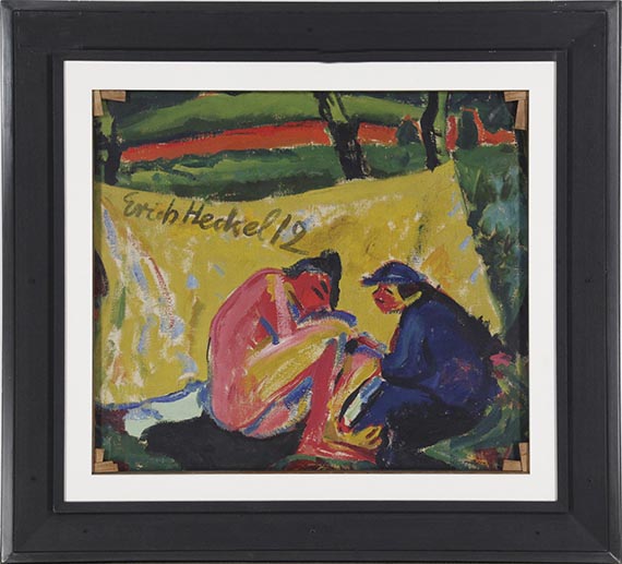 Erich Heckel - Vor gelbem Tuch 1908 / Schiffe im Kanal 1912 - Cornice