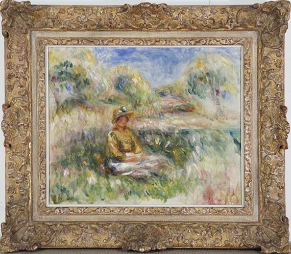 Pierre-Auguste Renoir - Femme assise dans un paysage - Cornice