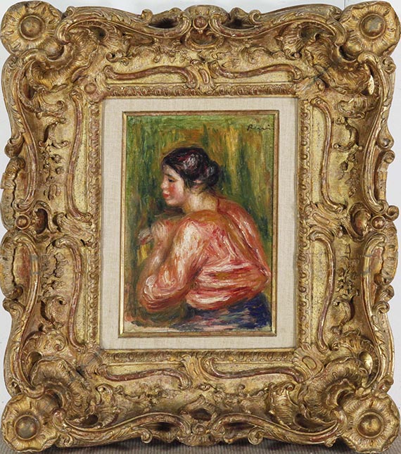 Pierre-Auguste Renoir - Jeune femme brune assise - Cornice