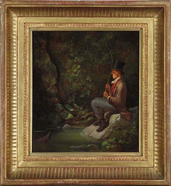 Carl Spitzweg - Der Angler am Waldbach - Cornice