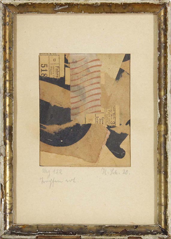 Kurt Schwitters - Mz 122 Tropfen rot. (Merzzeichnung) - Cornice