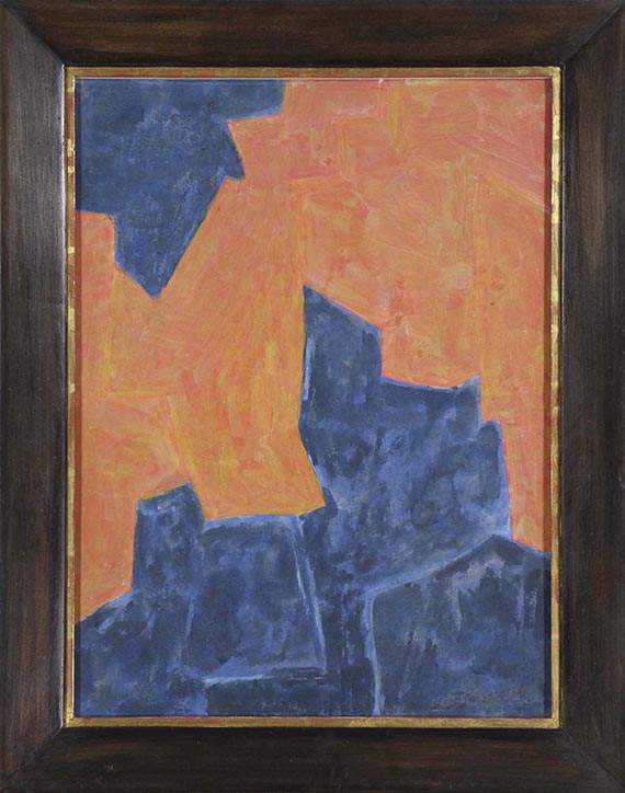 Serge Poliakoff - Composition bleue et orange - Cornice