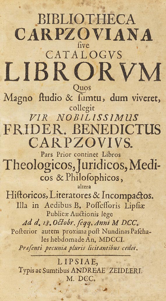Johann Benedict Carpzov - Bibliotheca Carpzoviana - Altre immagini