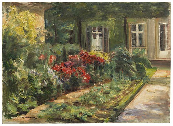 Max Liebermann - Wannseegarten - Haus mit roten Stauden