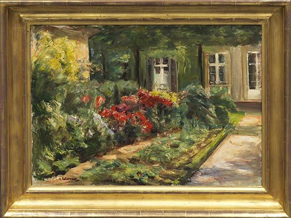 Max Liebermann - Wannseegarten - Haus mit roten Stauden - Cornice