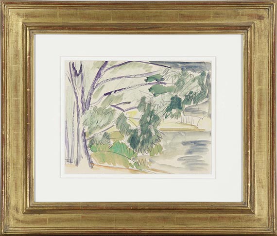 Ernst Ludwig Kirchner - Unter Bäumen am See - Cornice