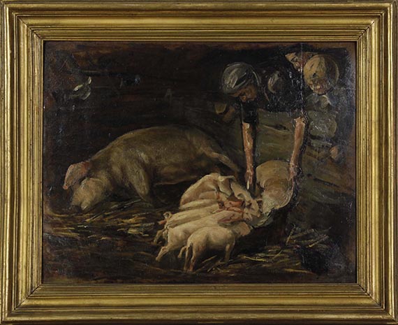 Max Liebermann - Schweinekoben, Wochenstube - Cornice