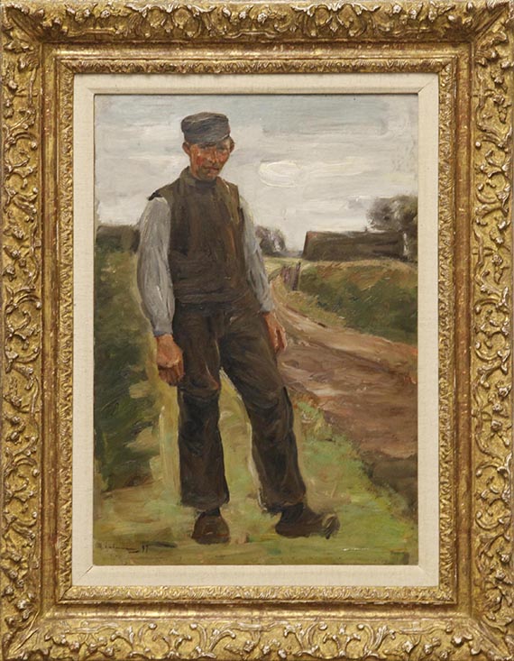 Max Liebermann - Stehender Bauer auf einem Wege - Cornice