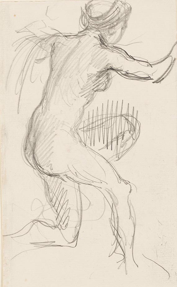 Adolf von Hildebrand - Figuren- und Architekturstudien (5 Bll.)