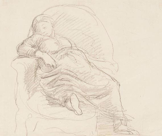 Adolf von Hildebrand - Liegende Frauenfiguren (2 Blatt)