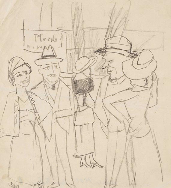Max Beckmann - Beim Pferdemarkt (bei der Pferderennbahn?)