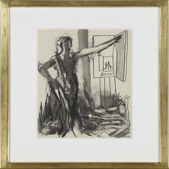 Françoise Gilot - Dame am Fensterladen - Cornice