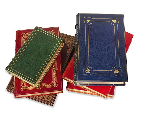   - Konvolut engl. Literatur mit kol. Tafeln. 5 Werke in 6 Bänden