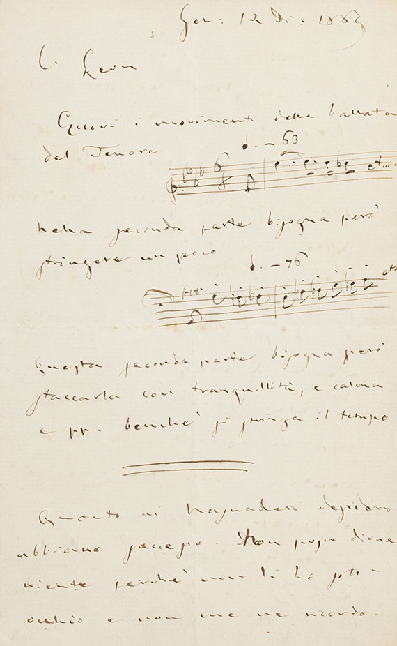 Guiseppe Verdi - Brief an Léon Escudier