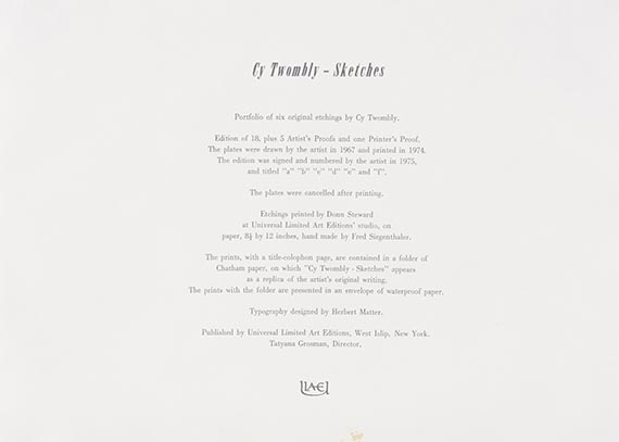 Cy Twombly - Sketches (6 Blätter) - Altre immagini
