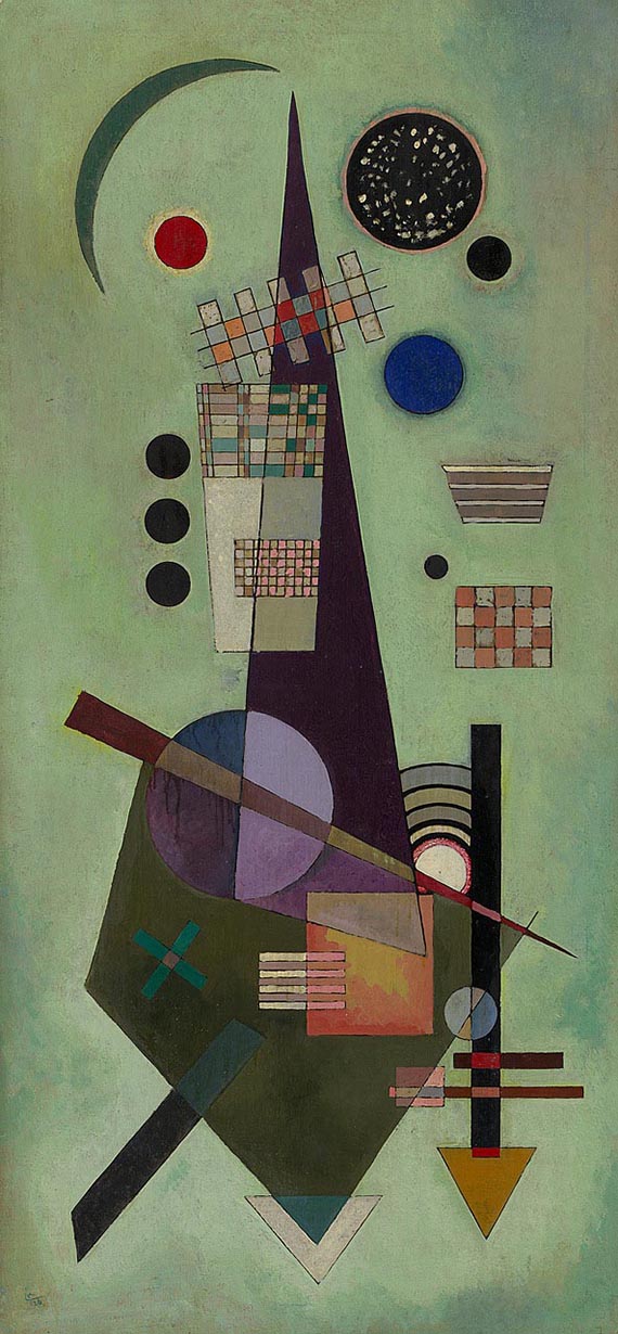 Illustration  for: Vasily Kandinsky, Ausgedehnt (Extended), 1926, oil on panel, Solomon R. Guggenheim Museum, New York.