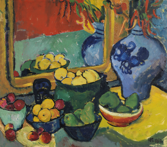 Illustration  for: Max Pechstein, Fr&uuml;chte (R&uuml;ckseite), 1910, back side of "Inder und Frauenakt / Fr&uuml;chte (R&uuml;ckseite)", 1910.