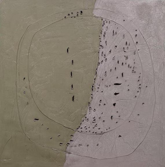 Illustration  for:   Lucio Fontana, Concetto Spaziale (Spatial Concept), 1960, oil on canvas, Centre George Pompidou, Paris. &copy; Lucio Fontana by SIAE / VG Bild-Kunst, Bonn 2025 