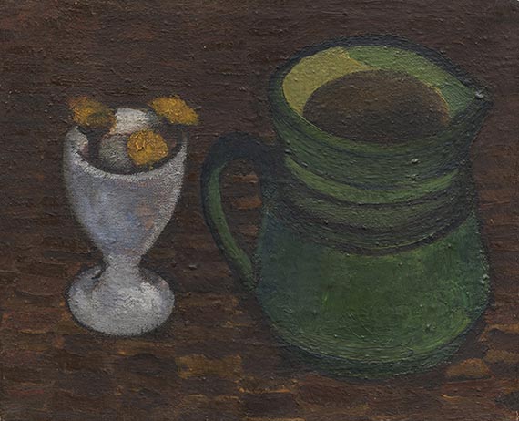 Paula Modersohn-Becker - Stillleben mit Eierbecher und grünem Henkeltopf