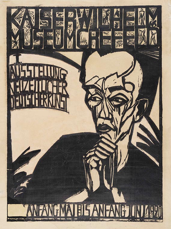 Erich Heckel - Plakat der "I. Ausstellung Neuzeitlicher Deutscher Kunst", Krefeld 1920