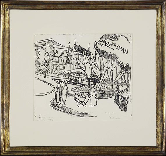 Ernst Ludwig Kirchner - Albertplatz Platz in Dresden-Neustadt - Das Boskett - Cornice