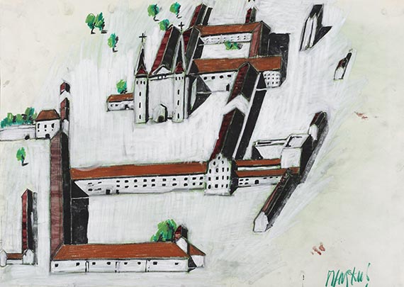 Markus Lüpertz - Ohne Titel (Klosteranlage bei Wien)