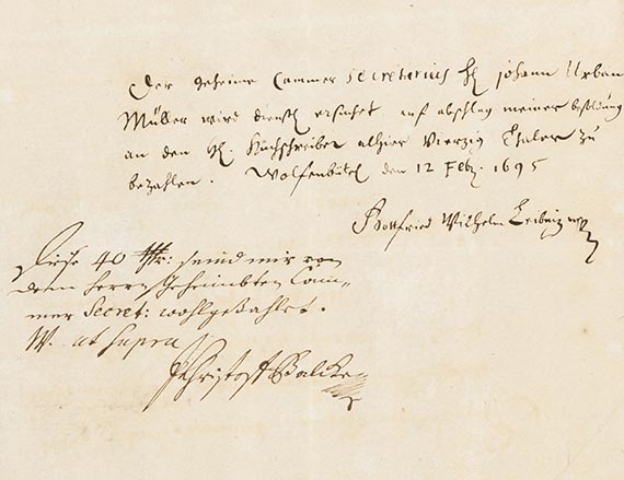 Gottfried Wilhelm Leibniz - Eigh. Zahlungsaufforderung