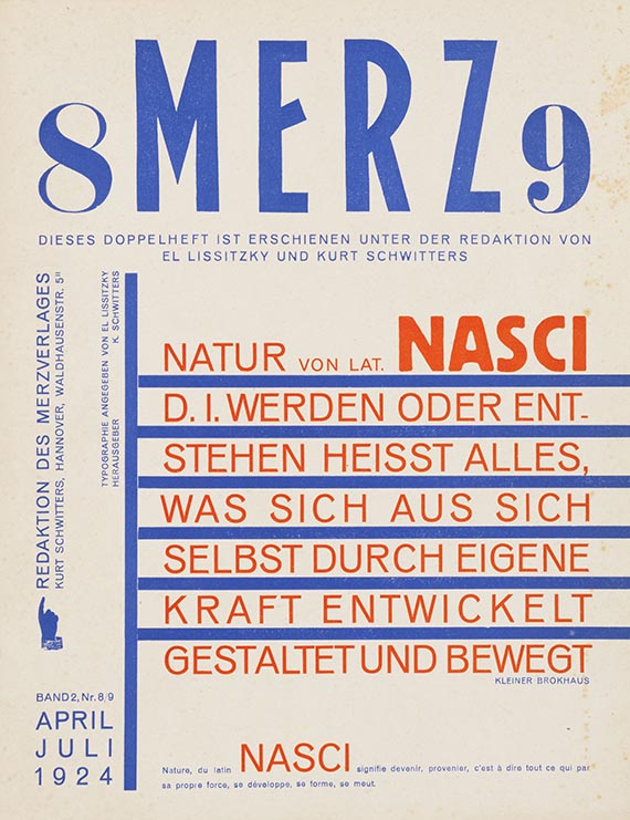 Kurt Schwitters - 8 Merz 9. Nasci. Dabei: Merz 7