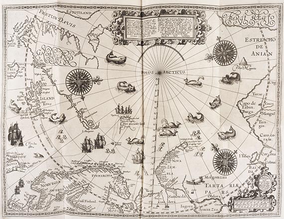 Jan Huygen van Linschoten - Navigatio ac itinerarium in orientalem. - Descriptio totius Guineae. 2 Teile in 1 Band - Altre immagini