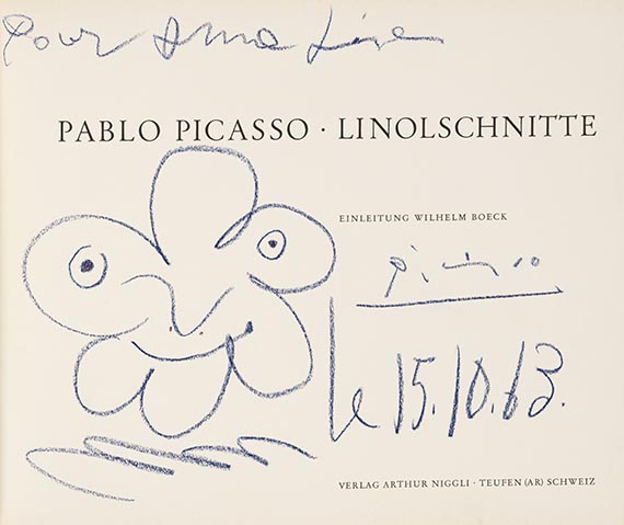Pablo Picasso - Linolschnitte. Mit Widmung u. Zeichnung von Picasso - Altre immagini