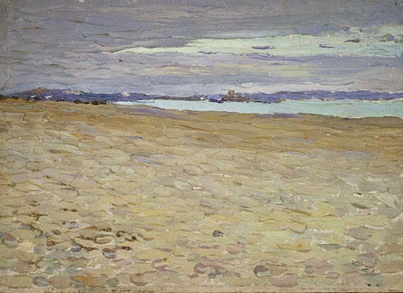 Illustration  for: Wassily Kandinsky, Tunis K&uuml;stenlandschaft I (Tunis Coastal Landscape I), 1905, oil on cardboard, Centre Pompidou, Paris.