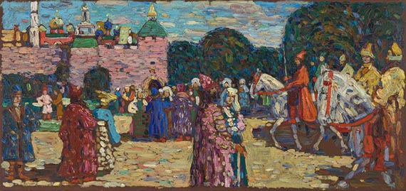 Illustration  for: Wassily Kandinsky, Sonntag (Altrussisch) (Sunday (Old Russian)), 1904, oil on canvas, Museum Boymans-van Beuningen, Rotterdam.