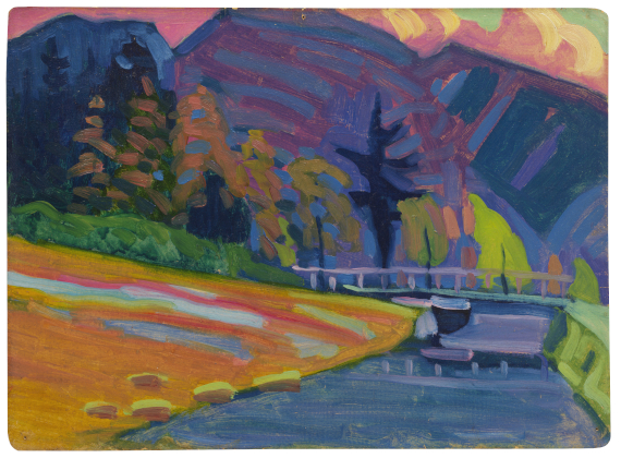 Illustration  for: Wassily Kandinsky, Bei Oberau (Near Oberau), 1908/09, oil on cardboard, see lot 44.