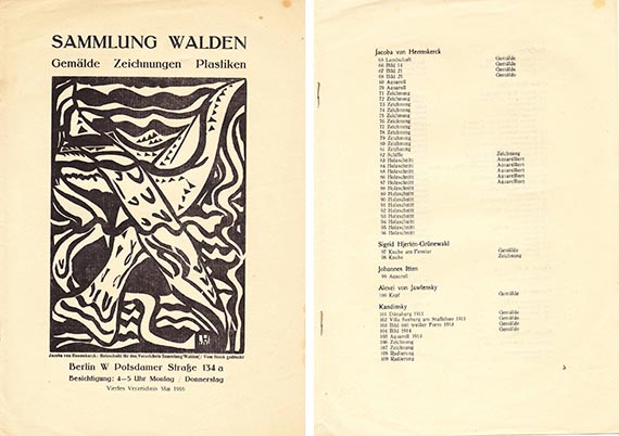 Illustration  for: The Walden Collection. Paintings, Drawings, Sculptures, Fourth Catalogue, May 1916. (Detail).