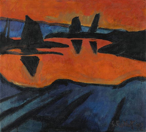 Illustration for: Karl Schmidt-Rottluff, Watt bei Ebbe (Watts by low tide), 1912, oil on canvas, private collection. © VG Bild-Kunst, Bonn 2026