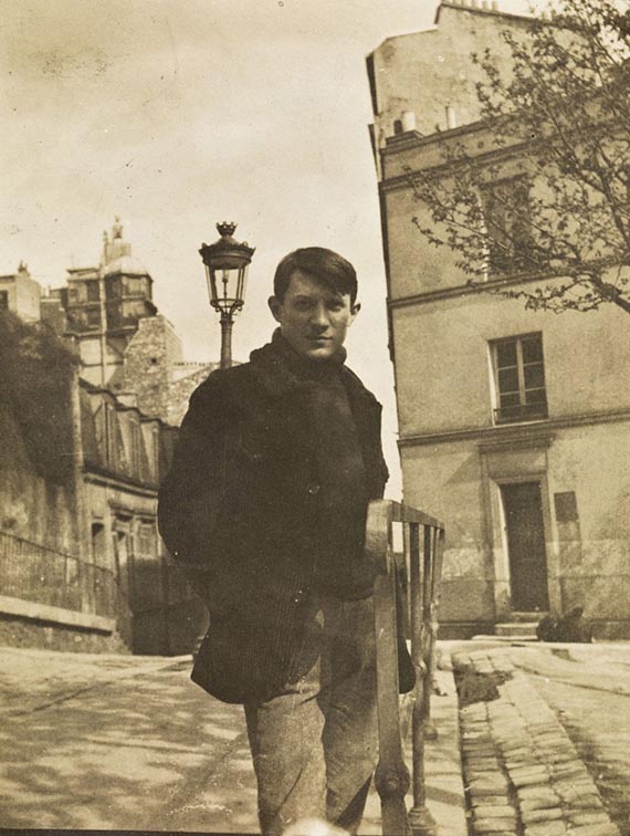 Illustration  for: Pablo Picasso at the place Ravignan, Montmartre, Paris, 1904, photo: unknown.