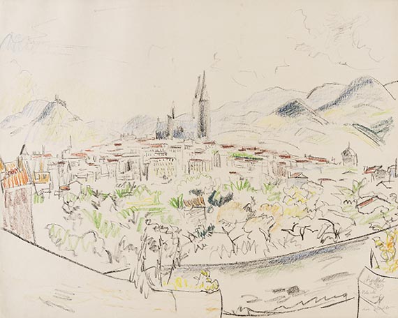 Erich Heckel - Blick auf die Stadt (Langres)
